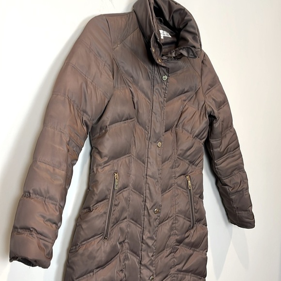Kenneth Cole Size XS Women Down Puffer Coat Winter Jacket Brown Bronze - Picture 3 of 9